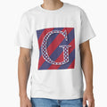Letter G Americana Old Glory Red And T-Shirt - Minimalist Print for Adults - T-Shirt, Sweatshirt, Hoodie