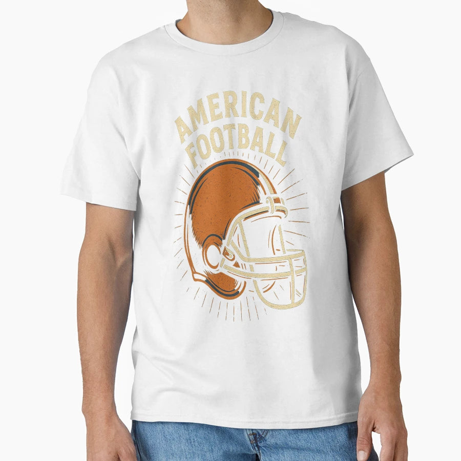 American Football Helmet Gridiron Art T-Shirt - Minimalist Print for Adults - T-Shirt, Sweatshirt, Hoodie