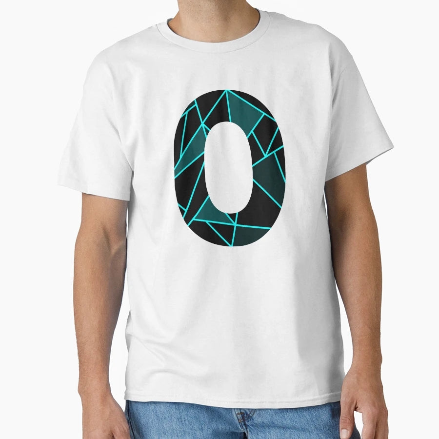 Monogram O Neon Blue Abstract Lines T-Shirt - Casual Everyday Wear Unisex - T-Shirt, Sweatshirt, Hoodie