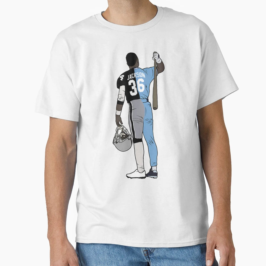 Bo Jackson Two Sport Athlete T-Shirt - Custom Art Print Unisex - T-Shirt, Sweatshirt, Hoodie