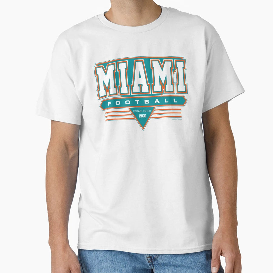 Miami Football Dolphins Inspired 90S T-Shirt - Custom Art Print Men Women - T-Shirt, Sweatshirt, Hoodie