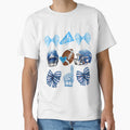 Dallas Blue Bow Cheer Icons T-Shirt - Graphic Print Unisex - T-Shirt, Sweatshirt, Hoodie