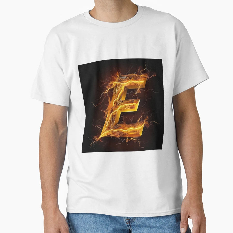 Letter E Lighting T-Shirt - Aesthetic Graphic Unisex - T-Shirt, Sweatshirt, Hoodie