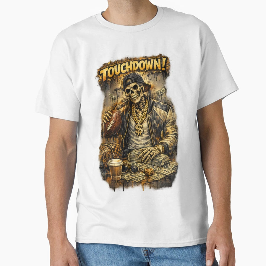 Touchdown Football Hustler T-Shirt - Aesthetic Graphic Men Women - T-Shirt, Sweatshirt, Hoodie
