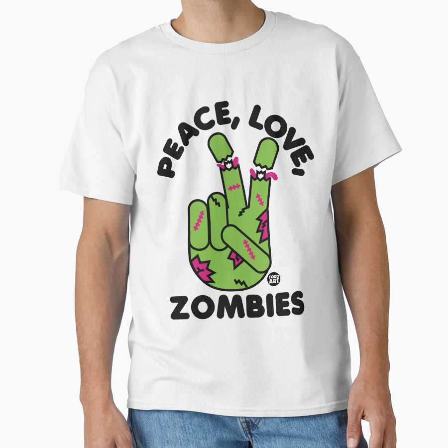 Peace Love Zombies T-Shirt - Unique Graphic for Adults - T-Shirt, Sweatshirt, Hoodie