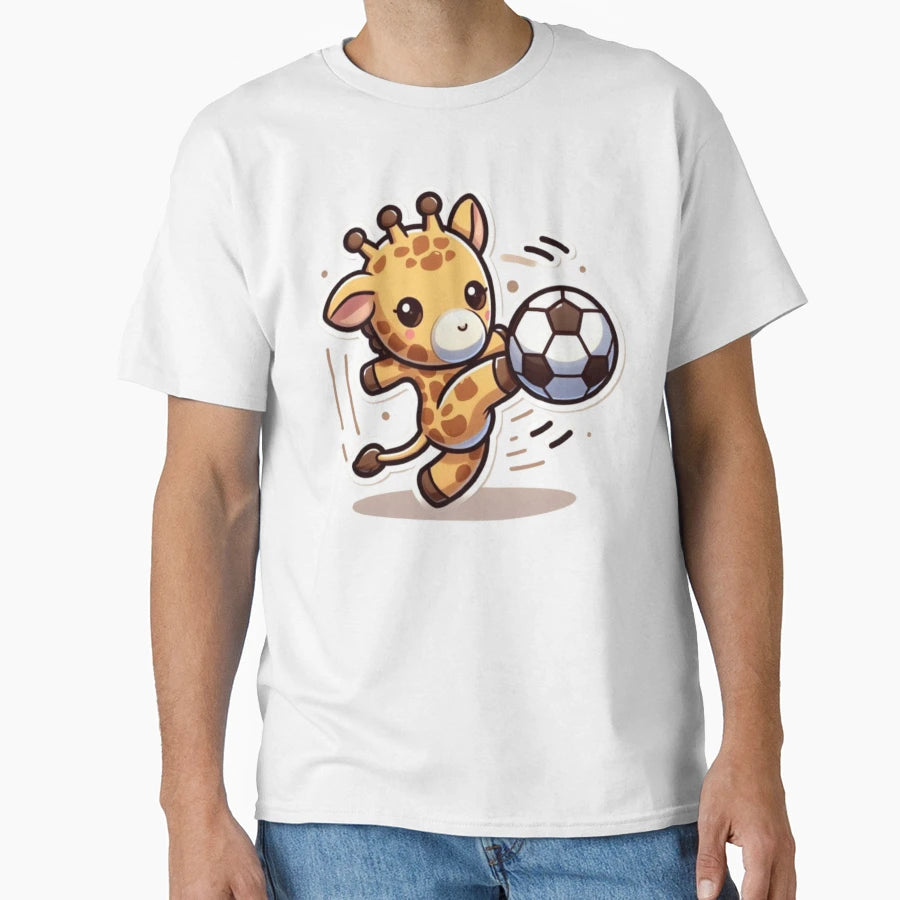 Giraffe Goal Playful Kick Designs T-Shirt - Casual Everyday Wear for Adults - T-Shirt, Sweatshirt, Hoodie