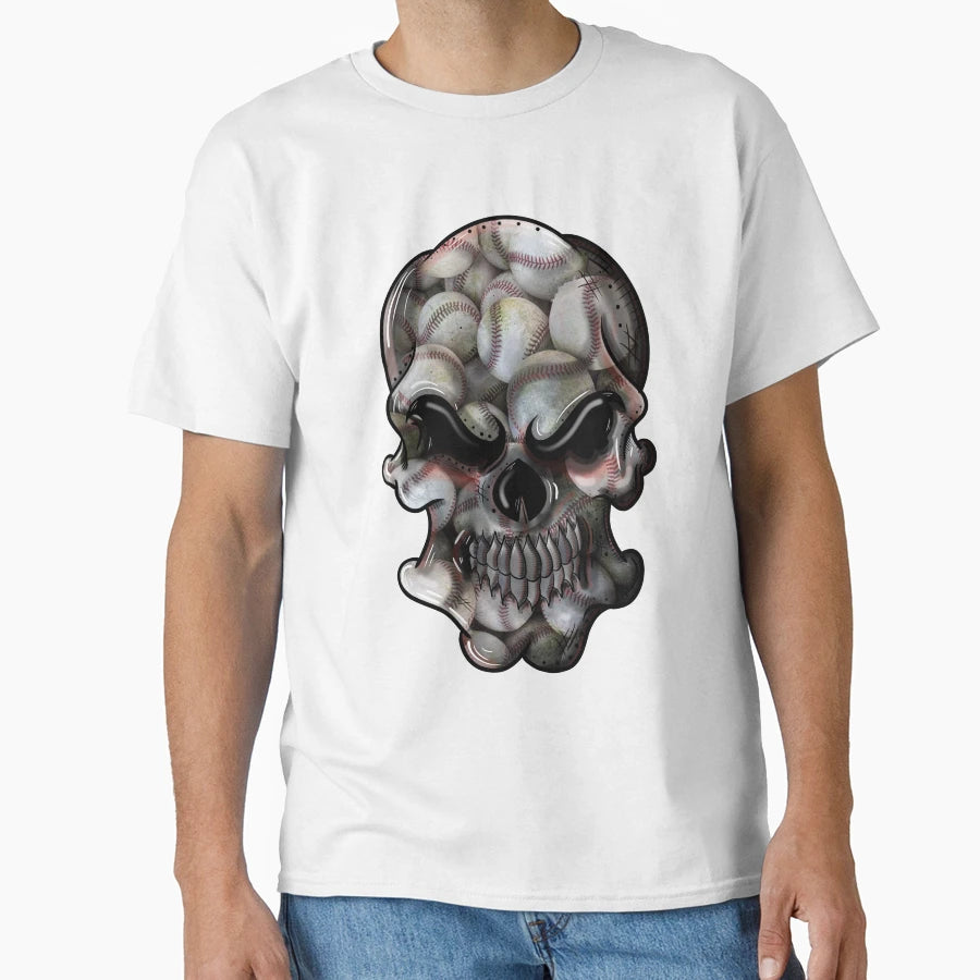 Baseball Skull T-Shirt - Novelty Apparel for Adults - T-Shirt, Sweatshirt, Hoodie