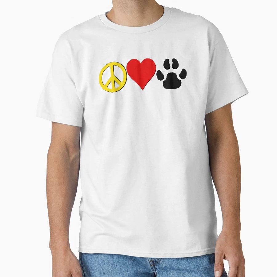 Peace Love And Dogs T-Shirt - Trendy Graphic Unisex - T-Shirt, Sweatshirt, Hoodie