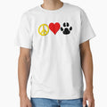 Peace Love And Dogs T-Shirt - Trendy Graphic Unisex - T-Shirt, Sweatshirt, Hoodie