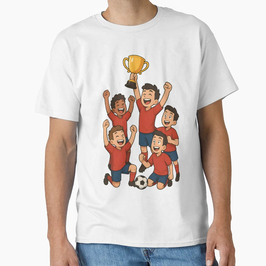 Football Team Happy To Win And T-Shirt - Unique Graphic for Adults - T-Shirt, Sweatshirt, Hoodie