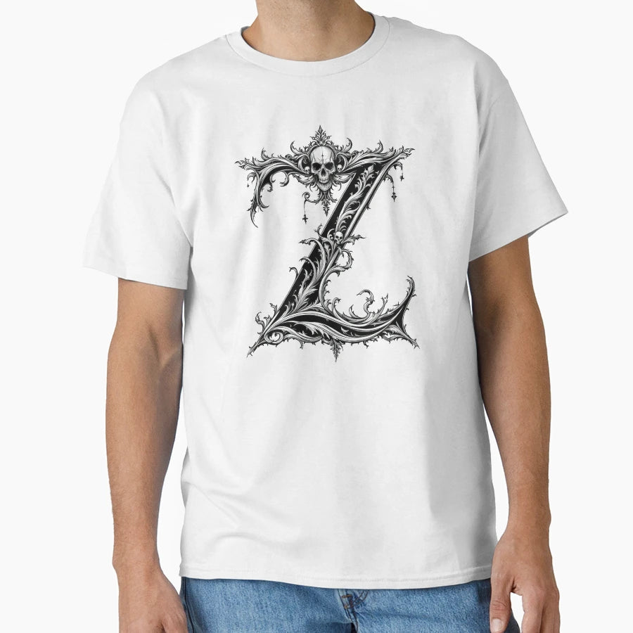 Z Gothic Alphabet Png Halloween Letters T-Shirt - Unique Graphic Unisex - T-Shirt, Sweatshirt, Hoodie