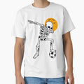 Dabbing Skeleton Soccer Player Halloween T-Shirt - Graphic Print Unisex - T-Shirt, Sweatshirt, Hoodie