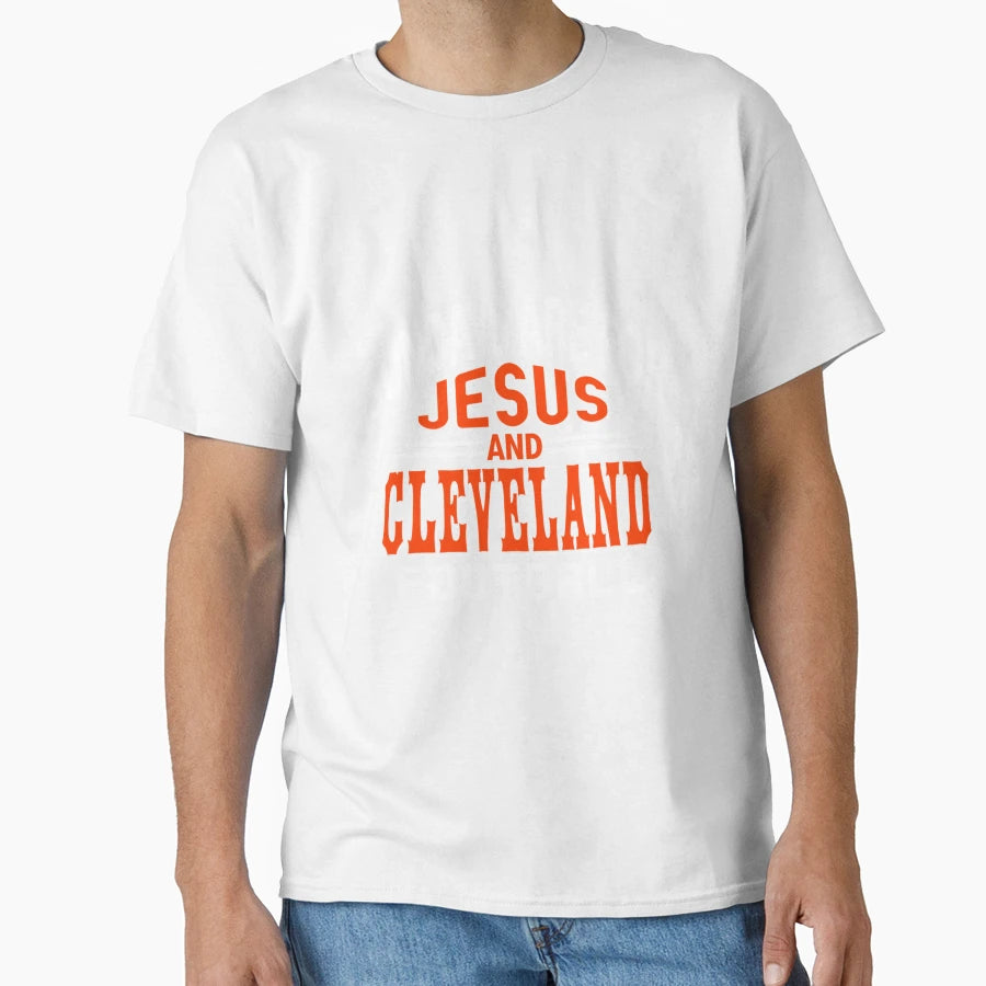 Cleveland Football Fan Sundays And Jesus T-Shirt - Novelty Apparel Unisex - T-Shirt, Sweatshirt, Hoodie