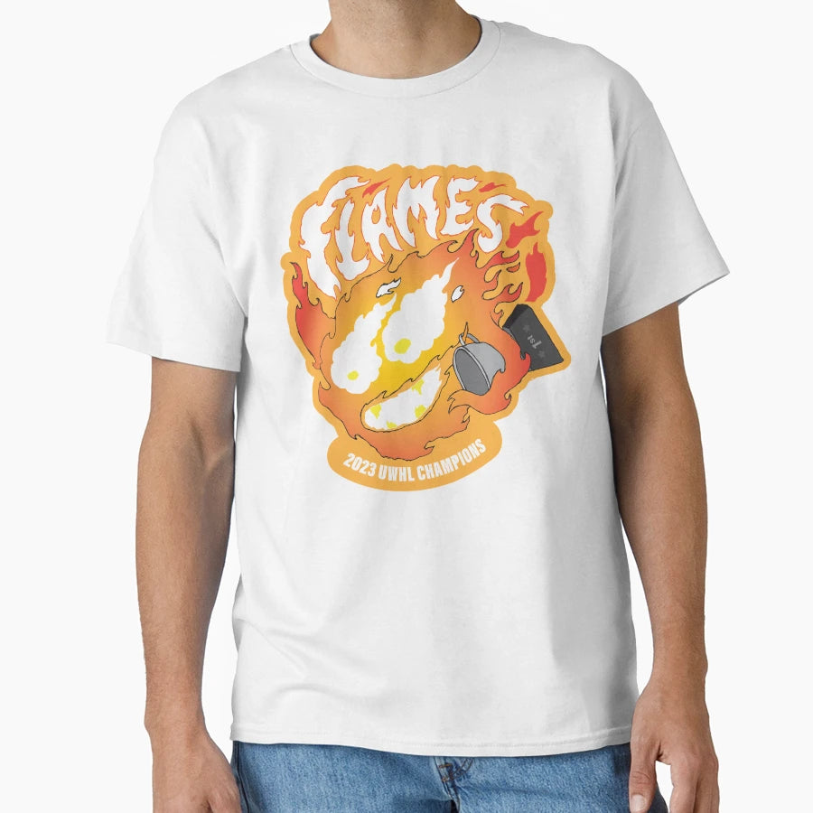Flames 2023 Uwhl Champs T-Shirt - Streetwear Style Unisex - T-Shirt, Sweatshirt, Hoodie
