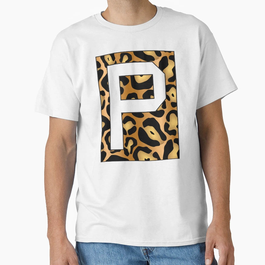 Letter P Jaguar Stencil Font T-Shirt - Aesthetic Graphic Men Women - T-Shirt, Sweatshirt, Hoodie