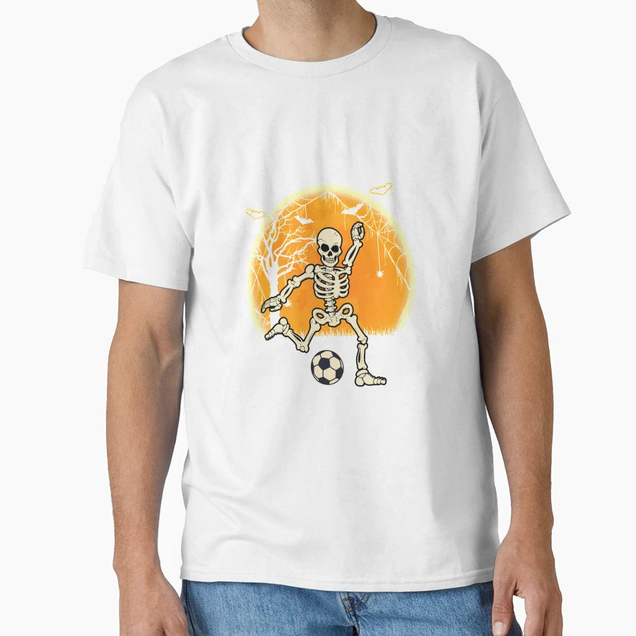 Soccer Skeleton Halloween Soccer T-Shirt - Casual Everyday Wear for Adults - T-Shirt, Sweatshirt, Hoodie