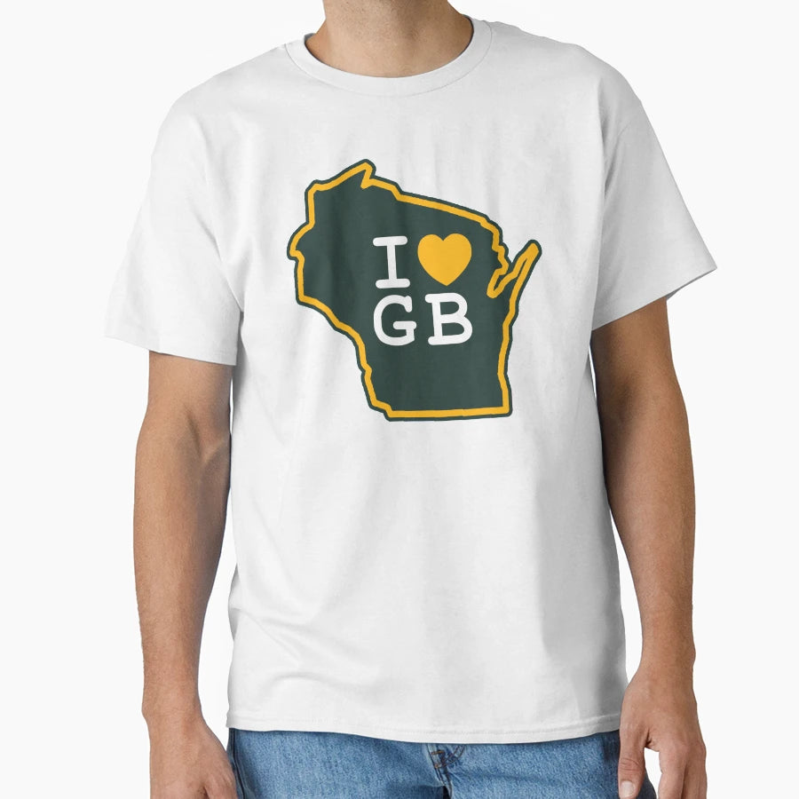 I Love Green Bay Packers T-Shirt - Novelty Apparel for Adults - T-Shirt, Sweatshirt, Hoodie