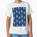 Blue Lightning Bolts Pattern T-Shirt - Trendy Graphic Men Women - T-Shirt, Sweatshirt, Hoodie