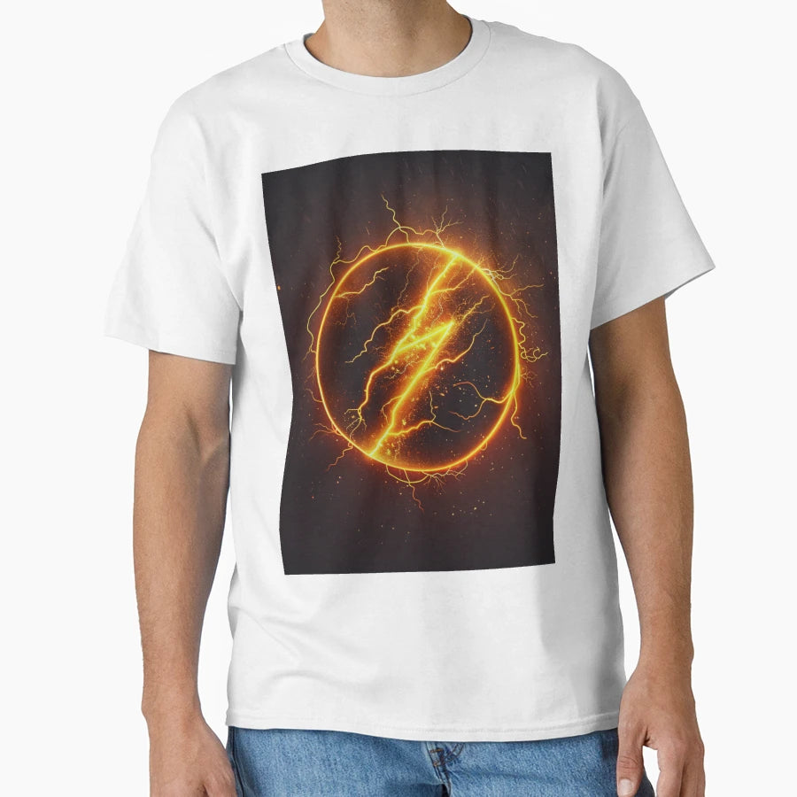 Stylized Lighting Bolt Flat T-Shirt - Casual Everyday Wear Unisex - T-Shirt, Sweatshirt, Hoodie