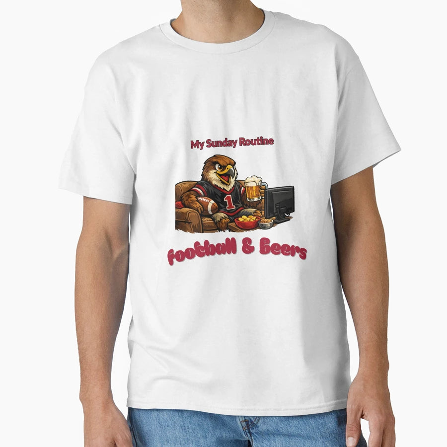 Atlanta Falcons Sunday Routine Football T-Shirt - Trendy Graphic Unisex - T-Shirt, Sweatshirt, Hoodie