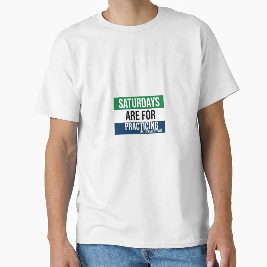 Tri Color Green White Blue Saturdays T-Shirt - Minimalist Print Men Women - T-Shirt, Sweatshirt, Hoodie