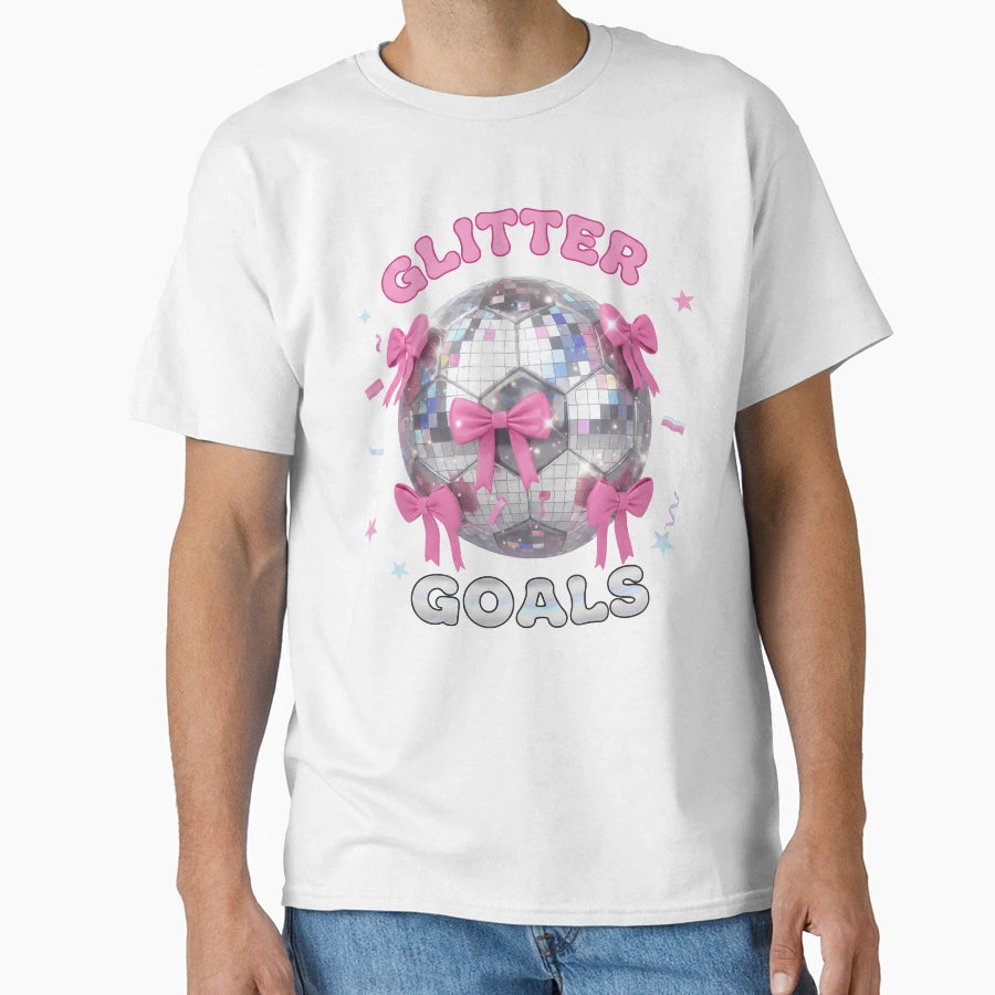 Glitter Goals Disco Soccer Ball T-Shirt - Graphic Print Unisex - T-Shirt, Sweatshirt, Hoodie
