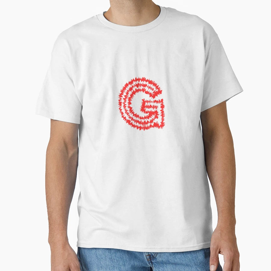 Letter G Red Static Glitch Art T-Shirt - Trendy Graphic Men Women - T-Shirt, Sweatshirt, Hoodie