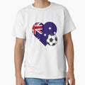Australia Soccer Heart T-Shirt - Aesthetic Graphic for Adults - T-Shirt, Sweatshirt, Hoodie