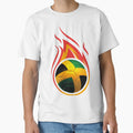 Jamaica Football Fire T-Shirt - Minimalist Print Unisex - T-Shirt, Sweatshirt, Hoodie