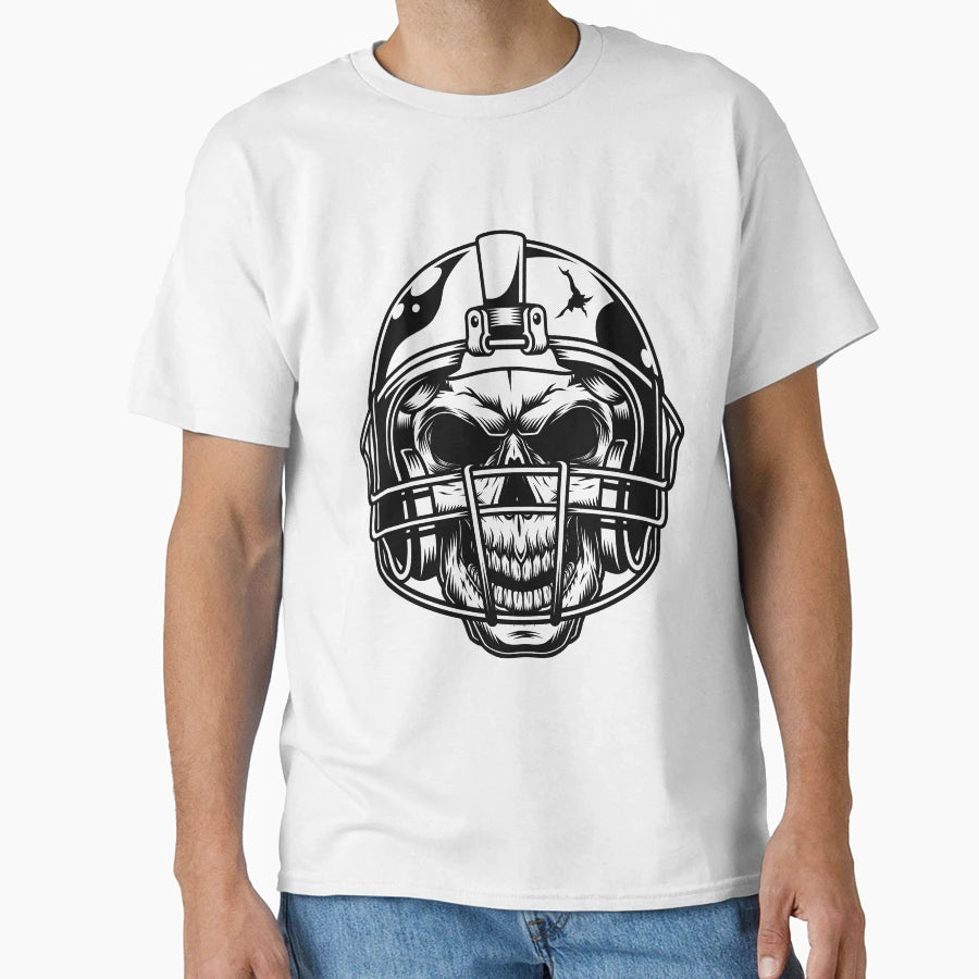 American Football Helmet Skull T-Shirt - Minimalist Print Unisex - T-Shirt, Sweatshirt, Hoodie