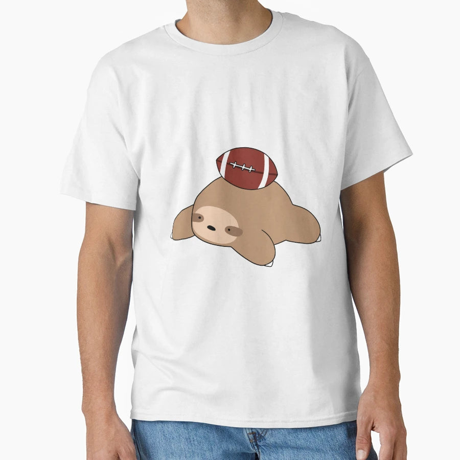 Sloth And Football T-Shirt - Casual Everyday Wear Men Women - T-Shirt, Sweatshirt, Hoodie