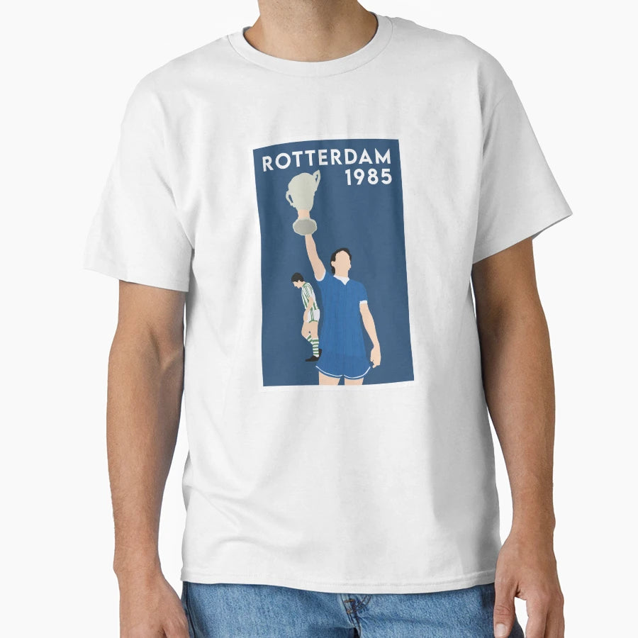 Everton 1985 Ecw Cup Final Rotterdam T-Shirt - Minimalist Print Unisex - T-Shirt, Sweatshirt, Hoodie