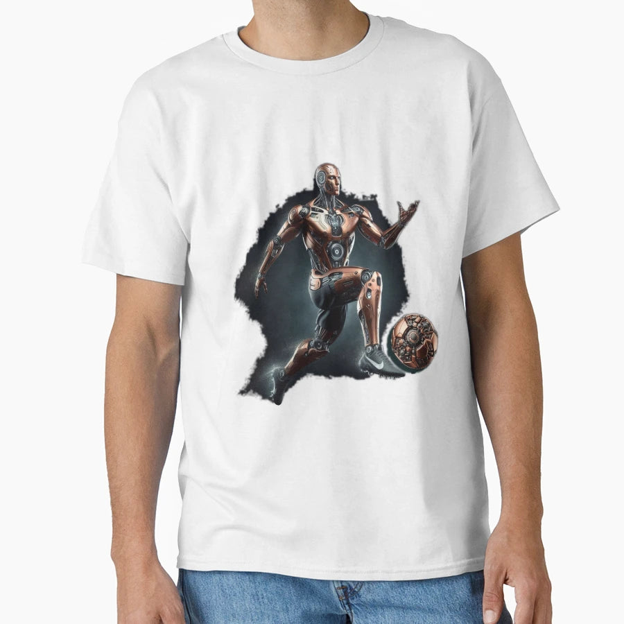 Soccer Football Player Machine Robot T-Shirt - Trendy Graphic Unisex - T-Shirt, Sweatshirt, Hoodie
