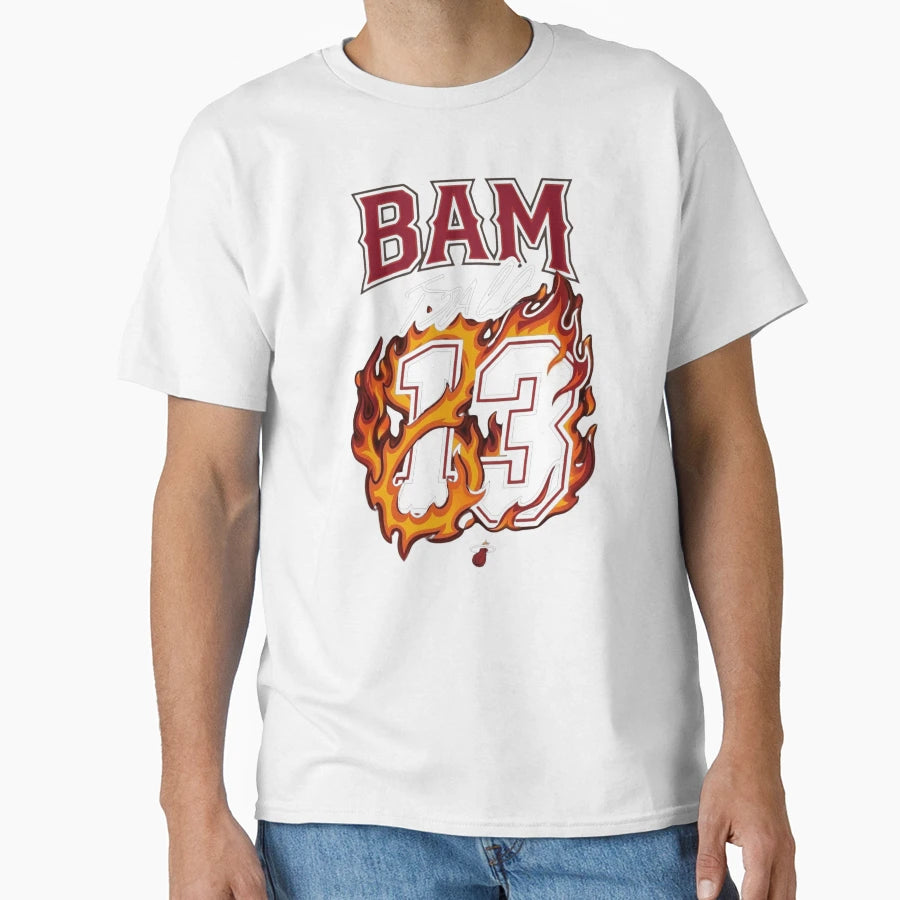 Bam Adeba Miami Heat Basketbal Bam 83 T-Shirt - Novelty Apparel for Adults - T-Shirt, Sweatshirt, Hoodie