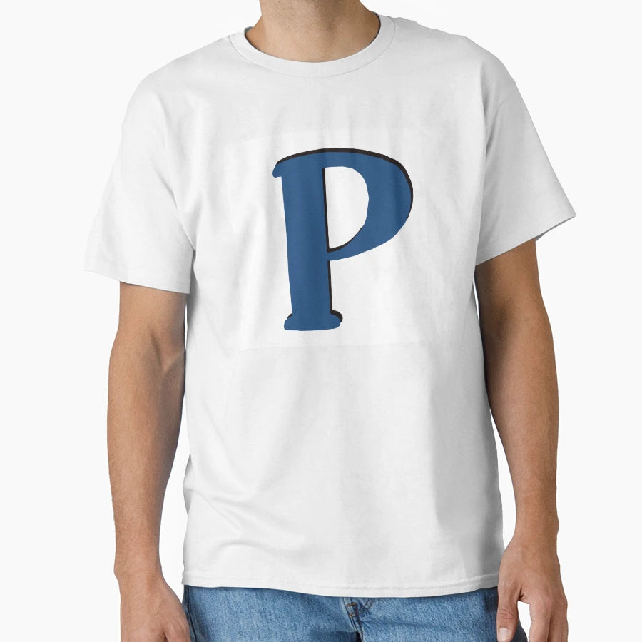 Letter P Blue Initial Monogram Alphabet P T-Shirt - Unique Graphic Unisex - T-Shirt, Sweatshirt, Hoodie