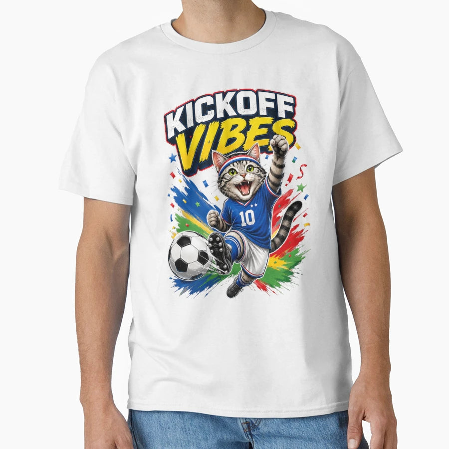 Kickoff Vibes Soccer Cat 2026 T-Shirt - Novelty Apparel Unisex - T-Shirt, Sweatshirt, Hoodie