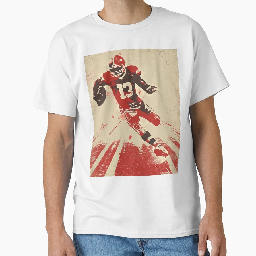 Red Zone Runner Gridiron Art T-Shirt - Trendy Graphic Unisex - T-Shirt, Sweatshirt, Hoodie