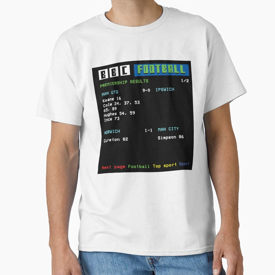 Teletext Football Soccer 90S T-Shirt - Streetwear Style Men Women - T-Shirt, Sweatshirt, Hoodie
