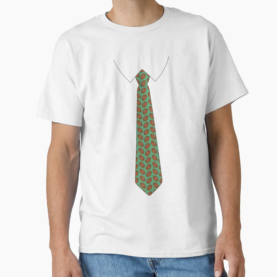 Football Neck Tie Casual T-Shirt - Minimalist Print for Adults - T-Shirt, Sweatshirt, Hoodie