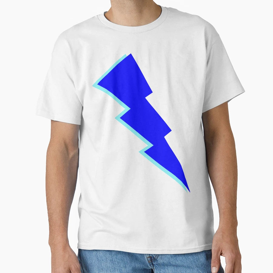 Light Blue And Dark Blue Lightning Strike T-Shirt - Novelty Apparel Unisex - T-Shirt, Sweatshirt, Hoodie