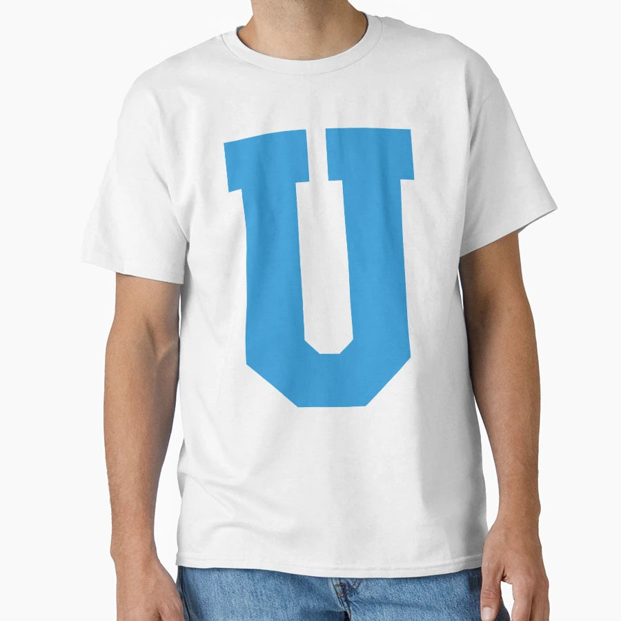 Alphabet Blue U Sports Letter U T-Shirt - Minimalist Print Men Women - T-Shirt, Sweatshirt, Hoodie