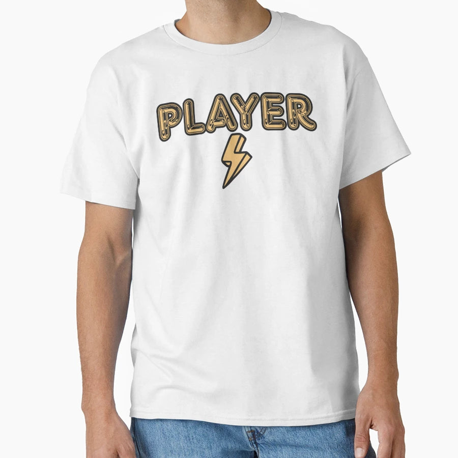 Player Lightning Bolt Black And Gold T-Shirt - Novelty Apparel Men Women - T-Shirt, Sweatshirt, Hoodie