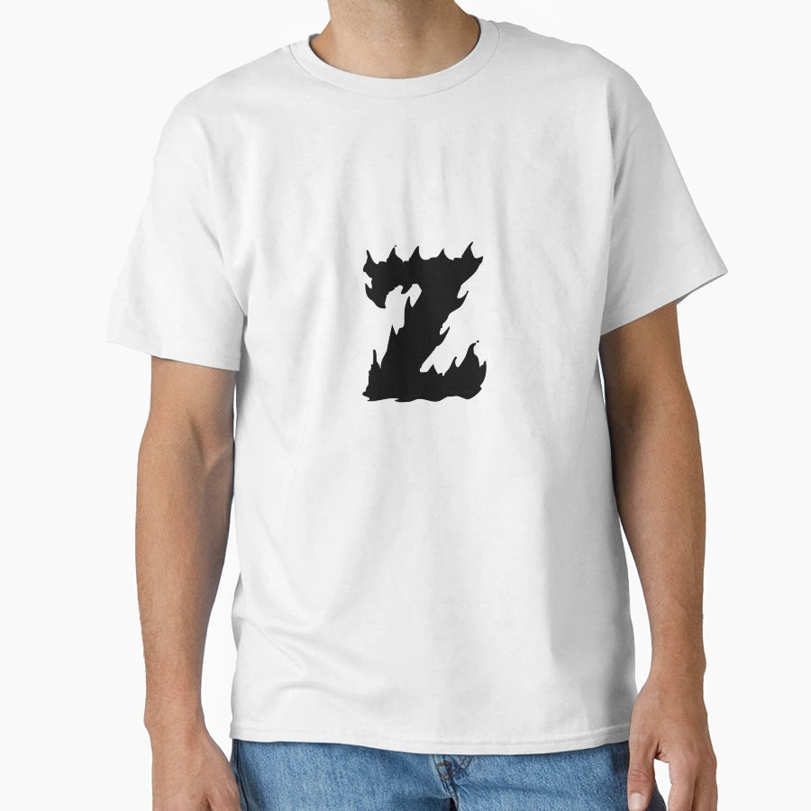 Flaming Z Letter Monogram Black T-Shirt - Minimalist Print Unisex - T-Shirt, Sweatshirt, Hoodie