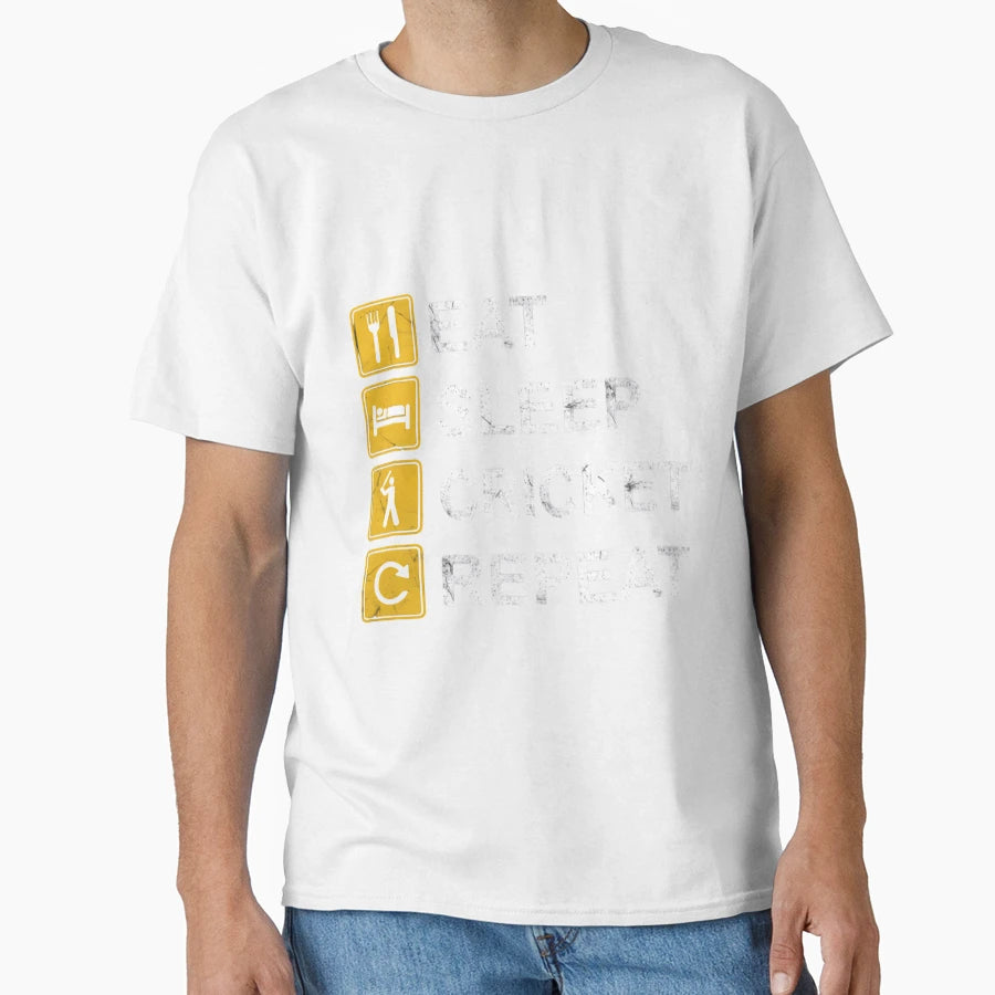 Eat Sleep Cricket Repeat Sunset Vibes T-Shirt - Streetwear Style for Adults - T-Shirt, Sweatshirt, Hoodie