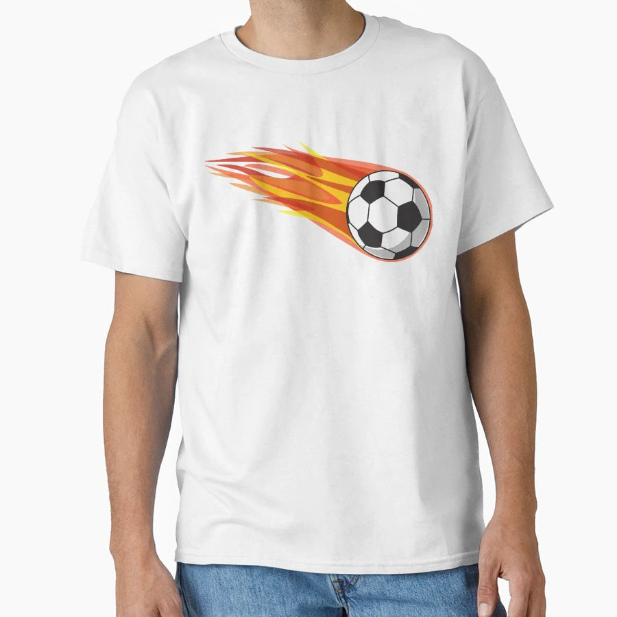Flaming Soccer Ball T-Shirt - Fun Novelty Design Unisex - T-Shirt, Sweatshirt, Hoodie