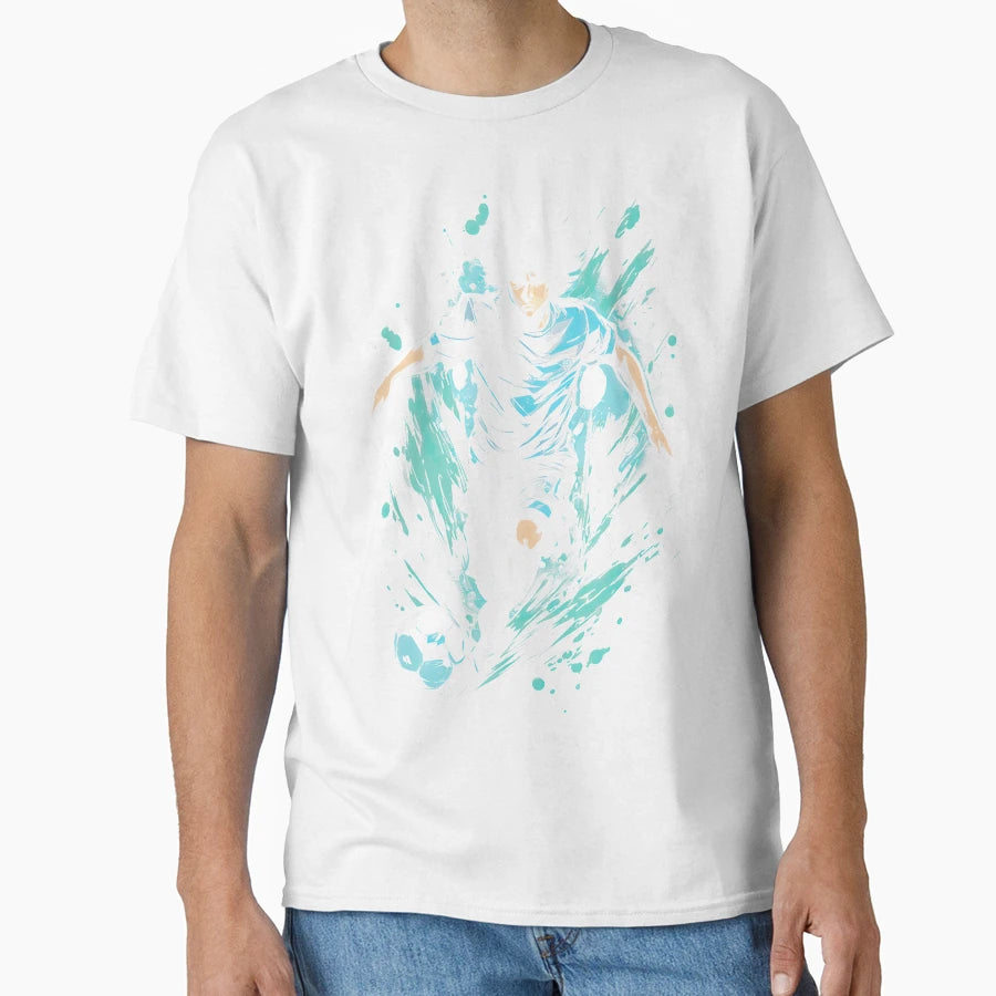 Dynamic Anime Soccer Player Art T-Shirt - Graphic Print for Adults - T-Shirt, Sweatshirt, Hoodie