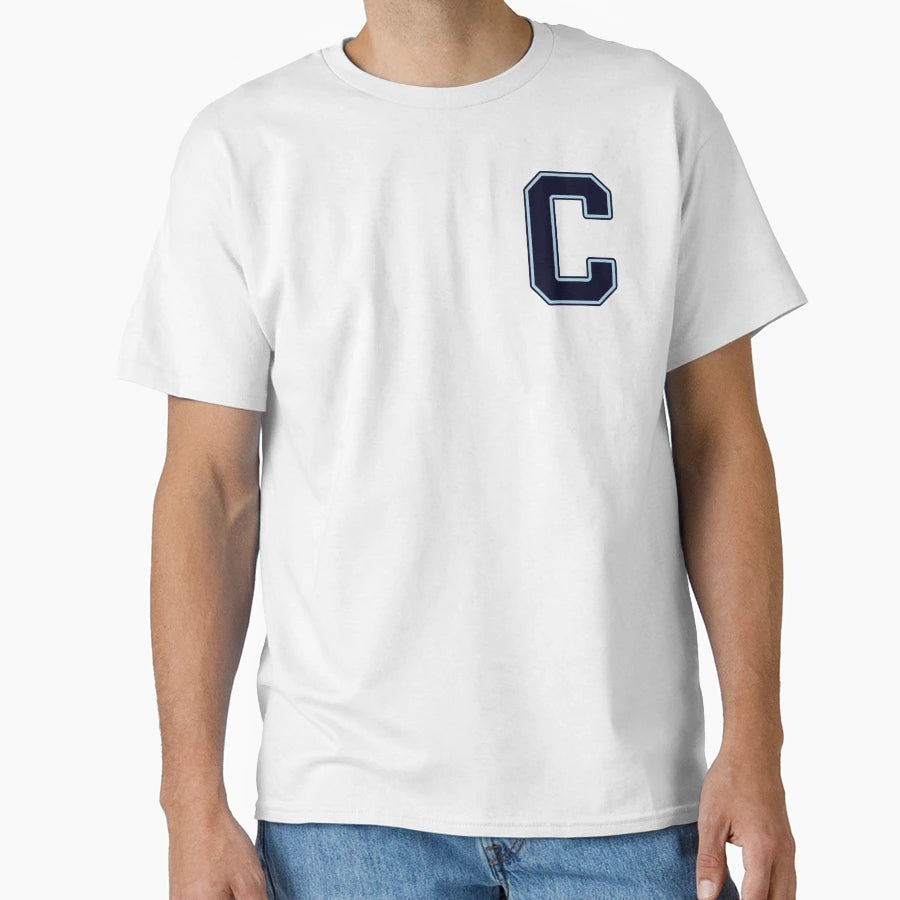 Navy Blue Letter C Initial Monogram T-Shirt - Minimalist Print Unisex - T-Shirt, Sweatshirt, Hoodie
