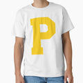 Alphabet Yellow P Sports Letter P T-Shirt - Casual Everyday Wear Men Women - T-Shirt, Sweatshirt, Hoodie