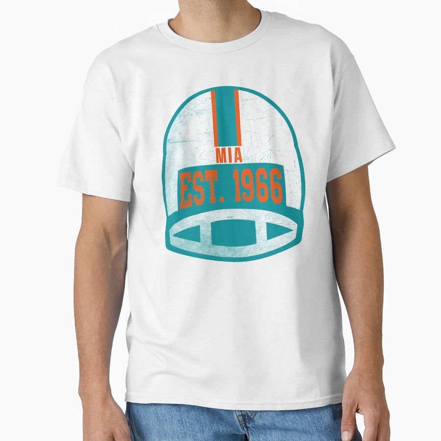 Miami Throwback Football Helmet T-Shirt - Streetwear Style Men Women - T-Shirt, Sweatshirt, Hoodie