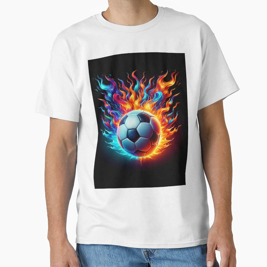 Burning Football Soccer T-Shirt - Trendy Graphic Men Women - T-Shirt, Sweatshirt, Hoodie